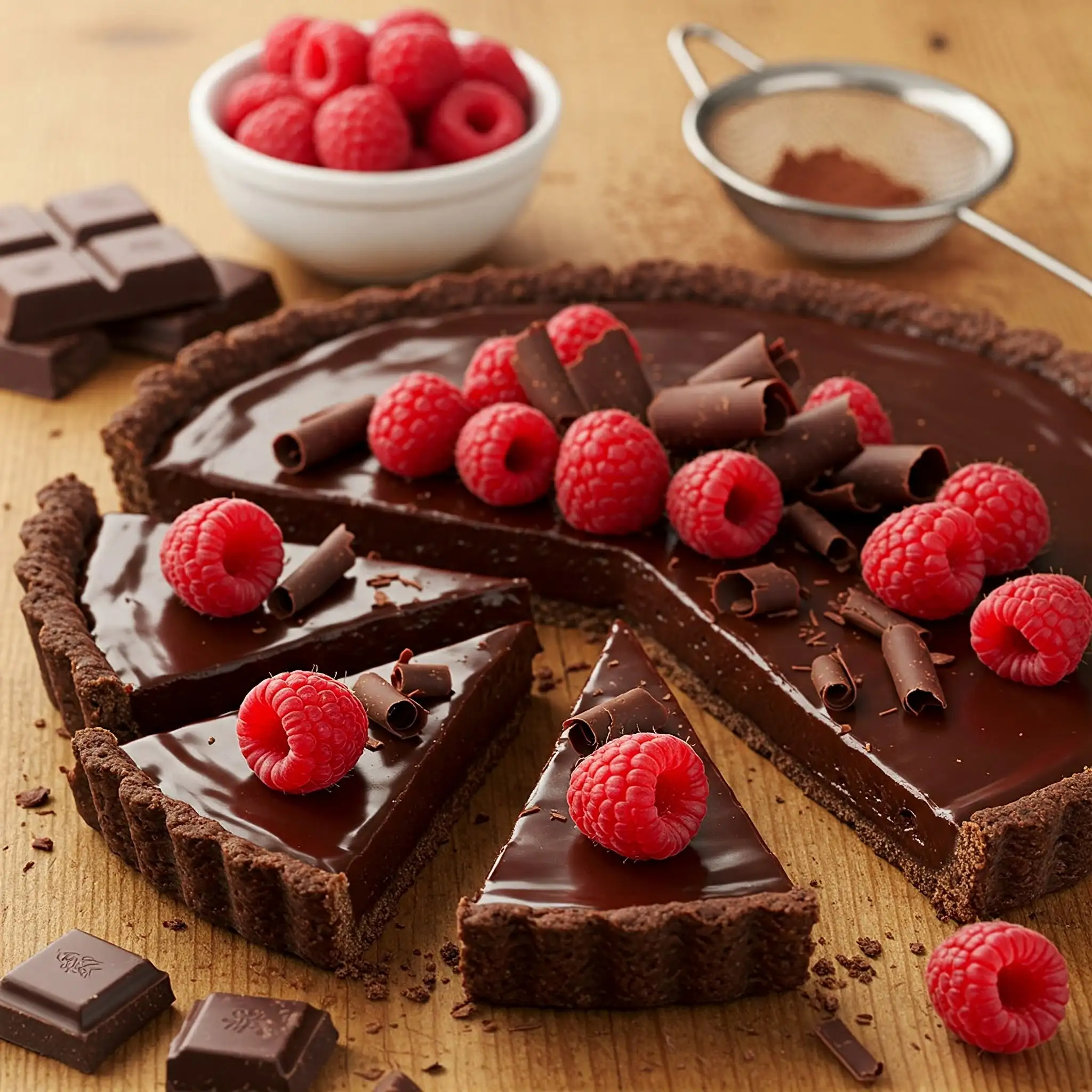 Dark Chocolate Raspberry Tart