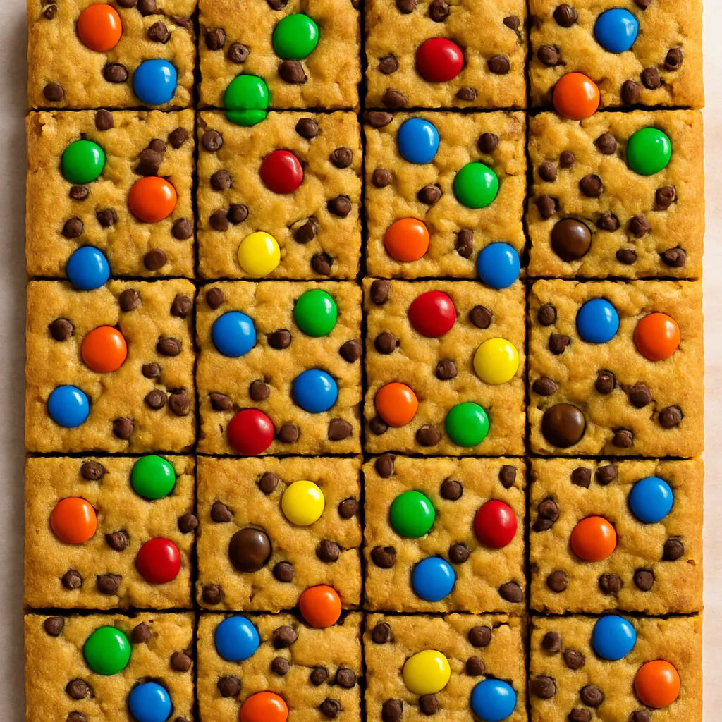 Monster Cookie Bars Without Peanut Butter