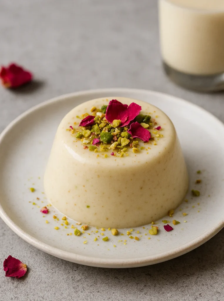 Rosewater Pistachio Panna Cotta