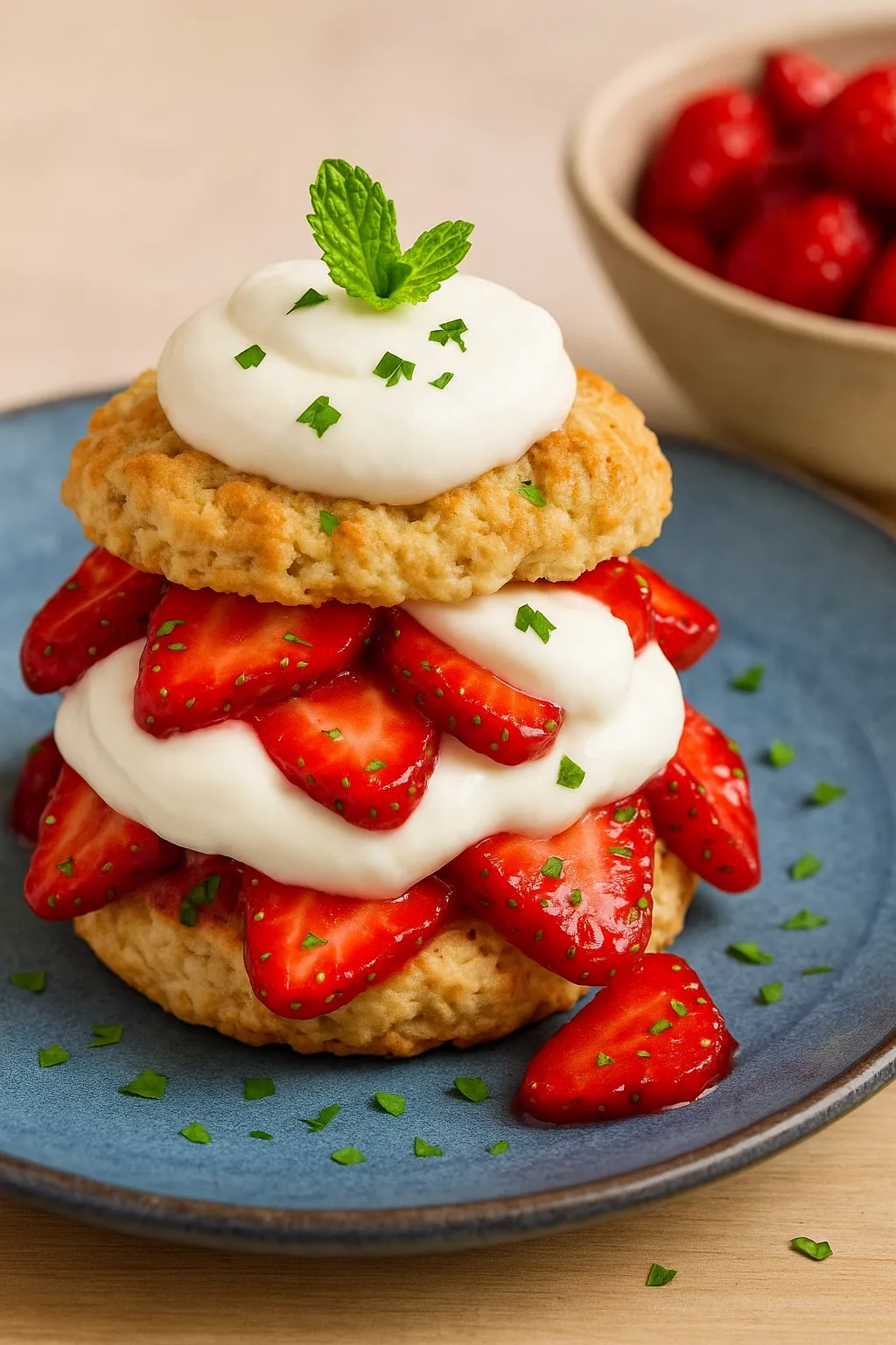 Strawberry ShortCakes With Labneh Whipped Cream