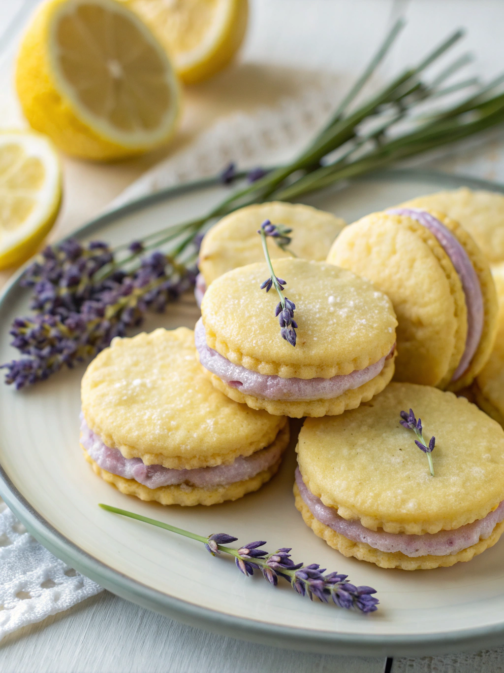 Lemon Lavender Sandwich Cookies