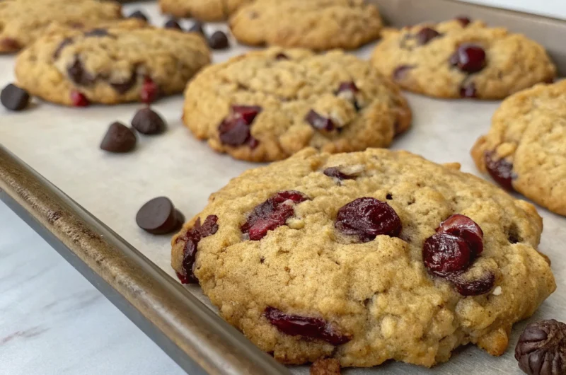 Chewy Chocolate Chip Cranberry Oat Cookies